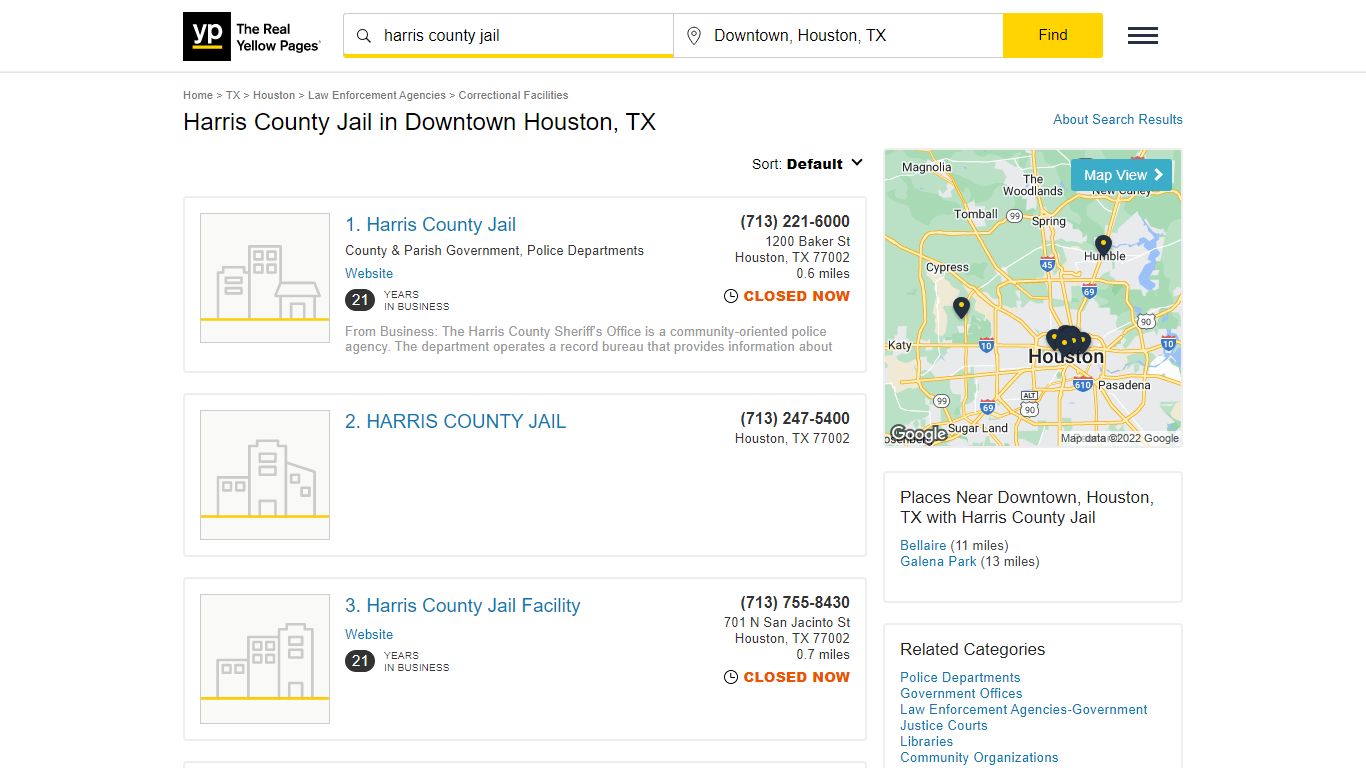 Harris County Jail in Downtown Houston, TX - yellowpages.com